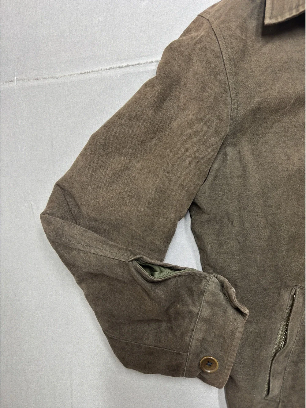 Banana Republic Mens Vintage Quilted Lined Cotton Canvas Jacket XS Brown 90's